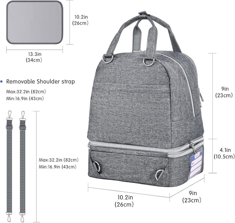 DERJUNSTAR Store Derbiedersinn Breast Pump Bag, Compatible with Spectra Pumps, Insulated Carrying Case with Cooler for Milk Storage, Travel, Work, Daycare, Grey - Image 2